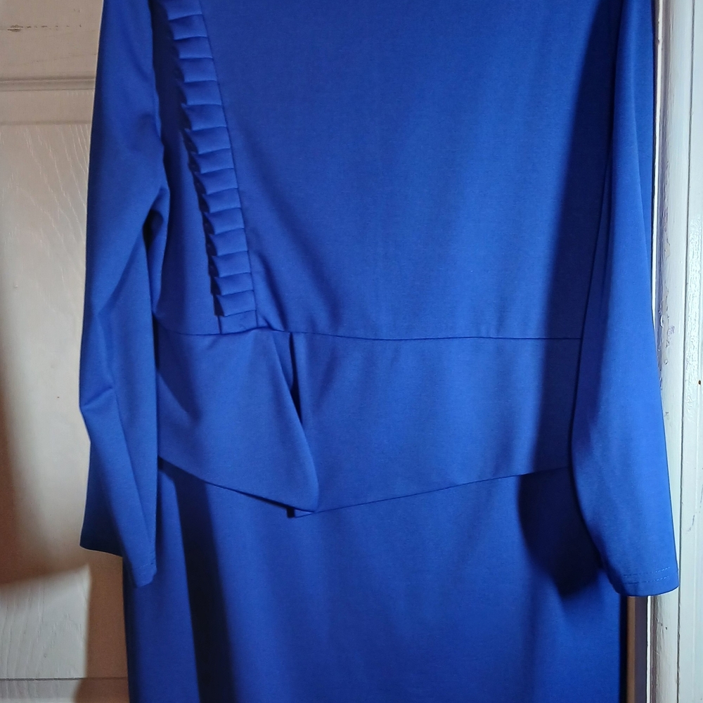 Chic Royal Blue Long Sleeve Dress
